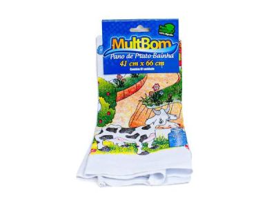 Kit com 12 unidades Pano de Prato Baínha Multbom 41x60cm